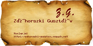 Záhorszki Gusztáv névjegykártya
